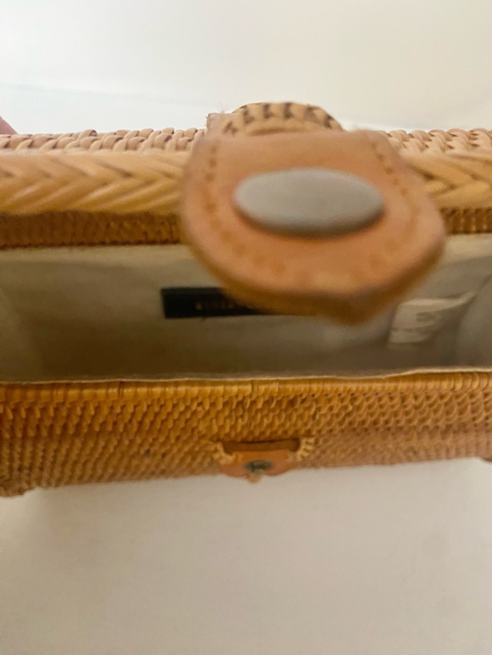 Street Level handmade Woven rattan structured Crossbody Bag in Tan - Picture 9 of 14